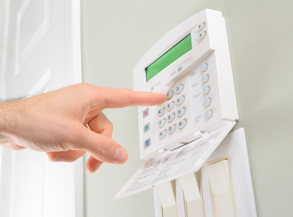 hand on home security system
